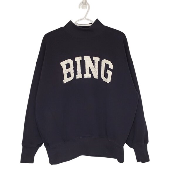 ANINE BING Tops - Anine Bing Mock Neck crewneck blue size M